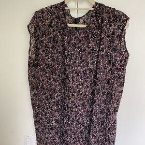 Flower patterned mini loose dress